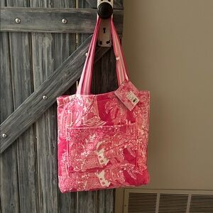 Lilly Pulitzer Beach Towel Tote in Palm Beach Toile